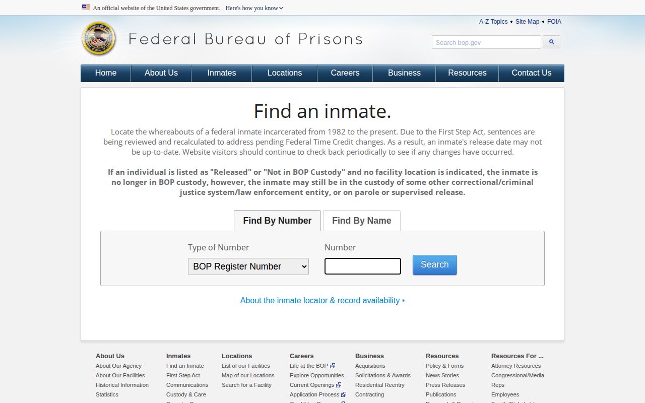 Federal inmate locator source used to distinguish federal custody from Brantley warrants